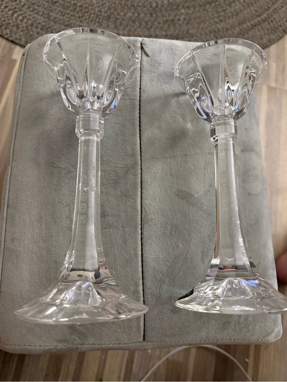 Noritake Crystal Candlestick Holders Vendome set of 2